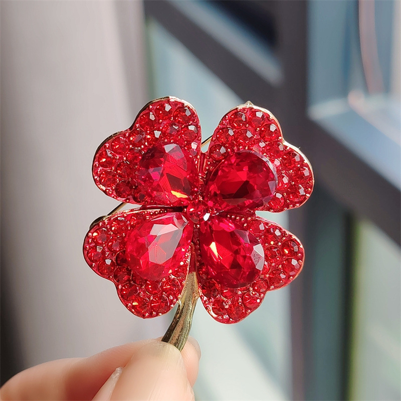 Yeni Minimalist Rhinestone dör - Red Clover Flower incelemesi ve fiyatı
